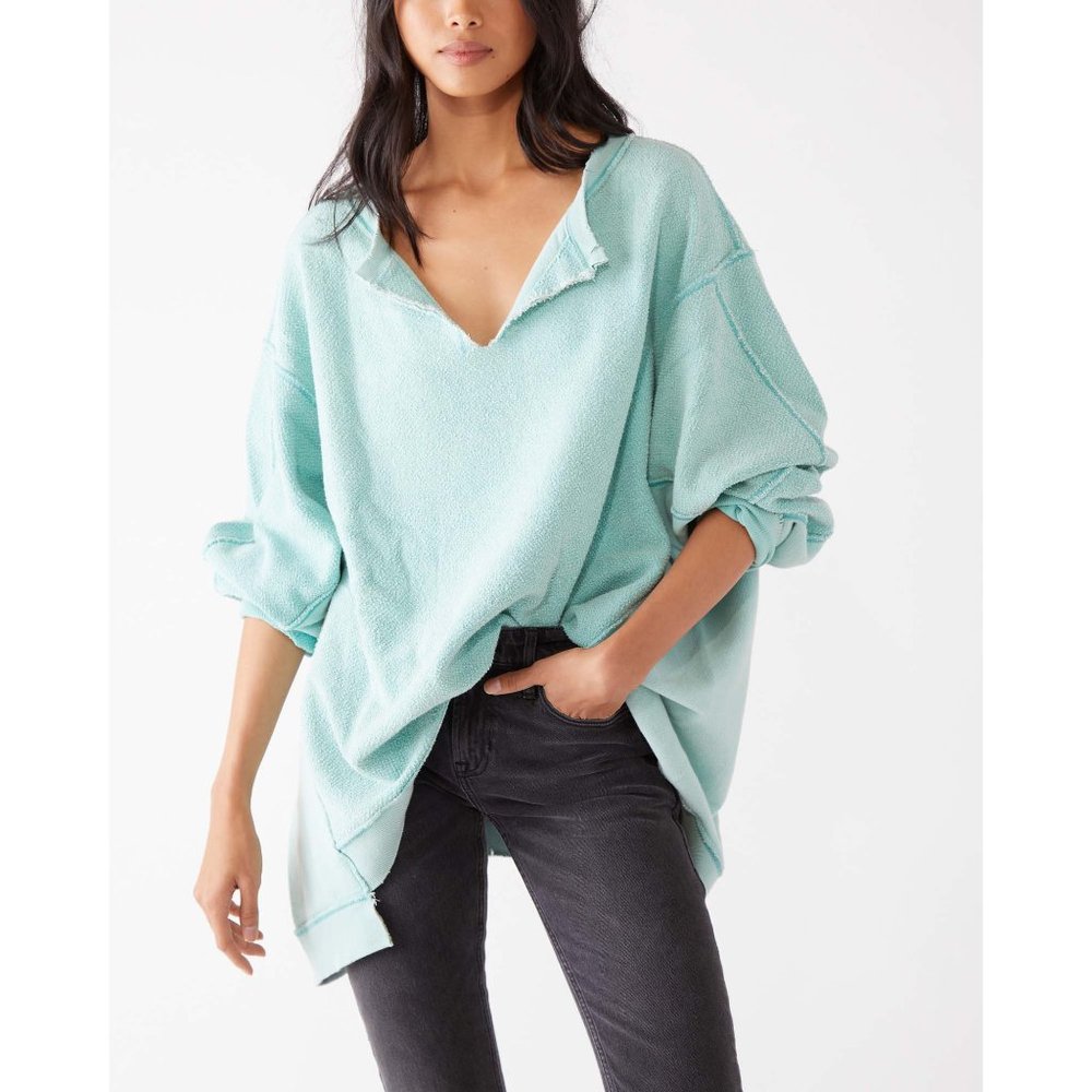 NWT Free People With The Band Pullover / Emerald Aura